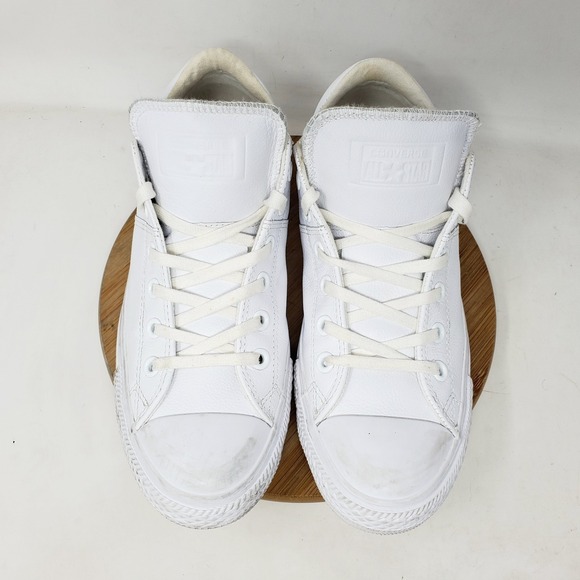 Converse All Star Madison‎ OX Sneakers Womens 10 White Leather Lace Up Shoes - Picture 5 of 13